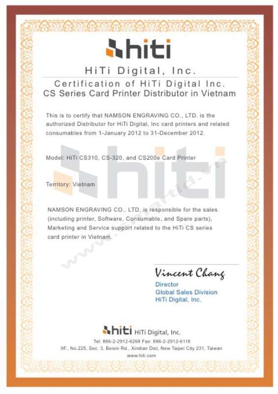 Smartid - Chứng nhận nhà phân phối Hiti